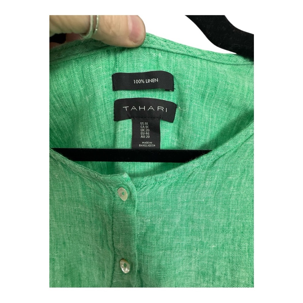 Tahari Emerald Button-Down Blouse - image 3